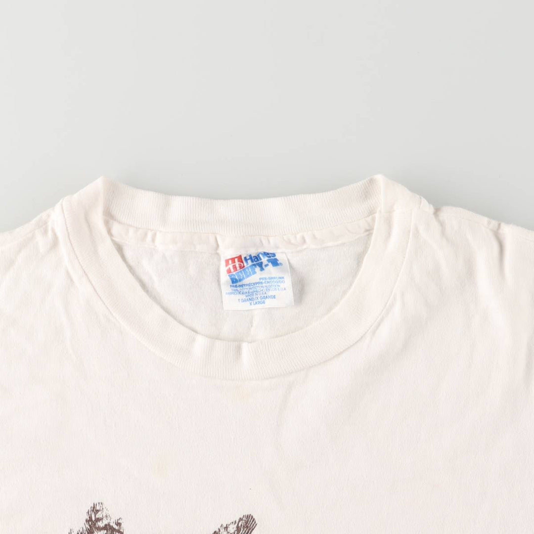 Vintage 90'S Hanes HOOTERS advertising T-shirt, Made in USA, Men's XL cotton white type Vintage Second Hand