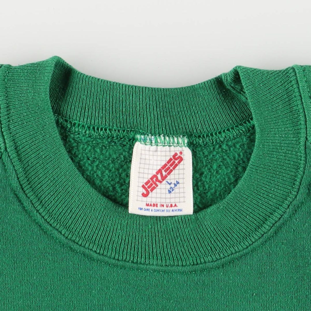 Vintage 90'S Jerzees printed sweatshirt, made in the USA, size L, men's cotton green type Vintage Second Hand