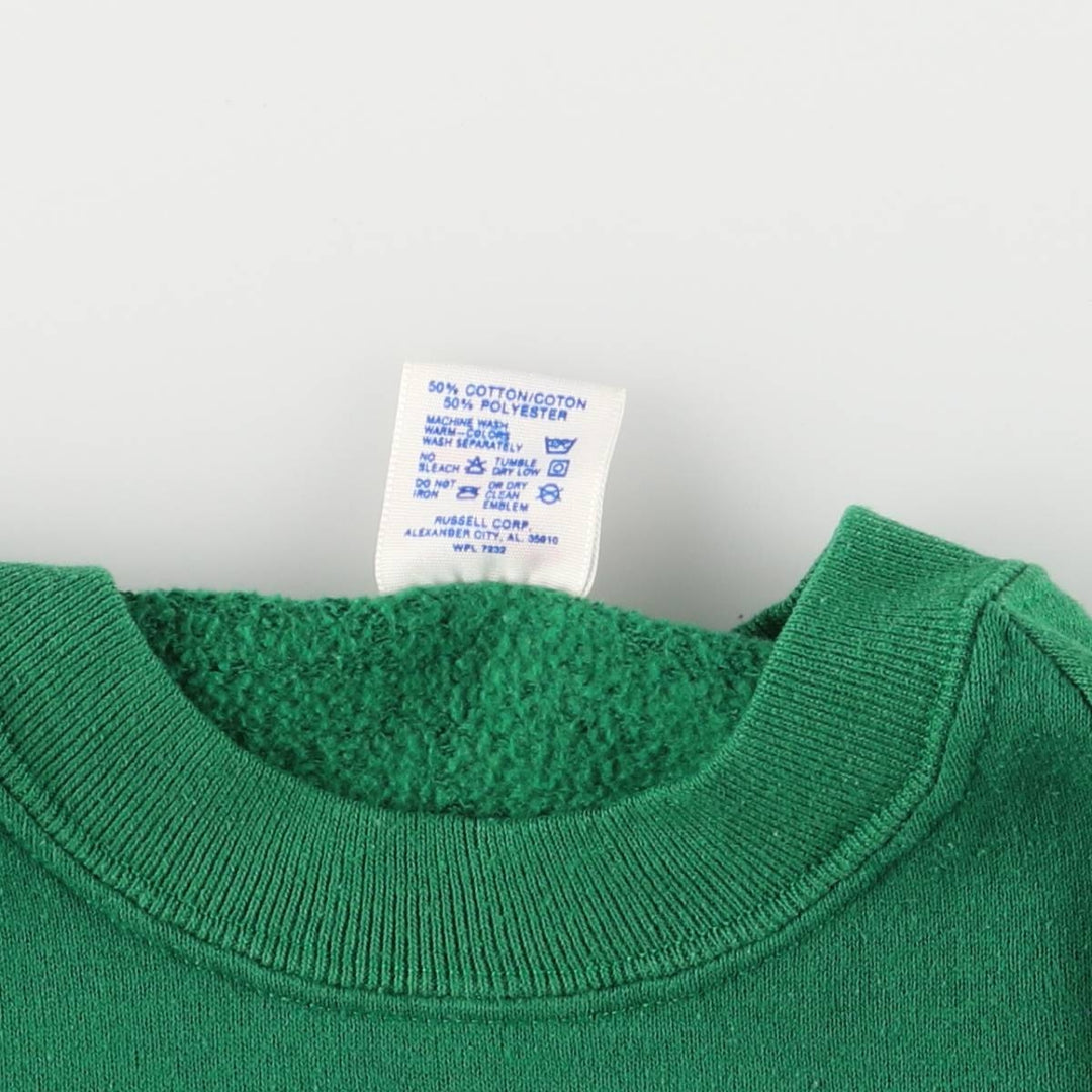 Vintage 90'S Jerzees printed sweatshirt, made in the USA, size L, men's cotton green type Vintage Second Hand