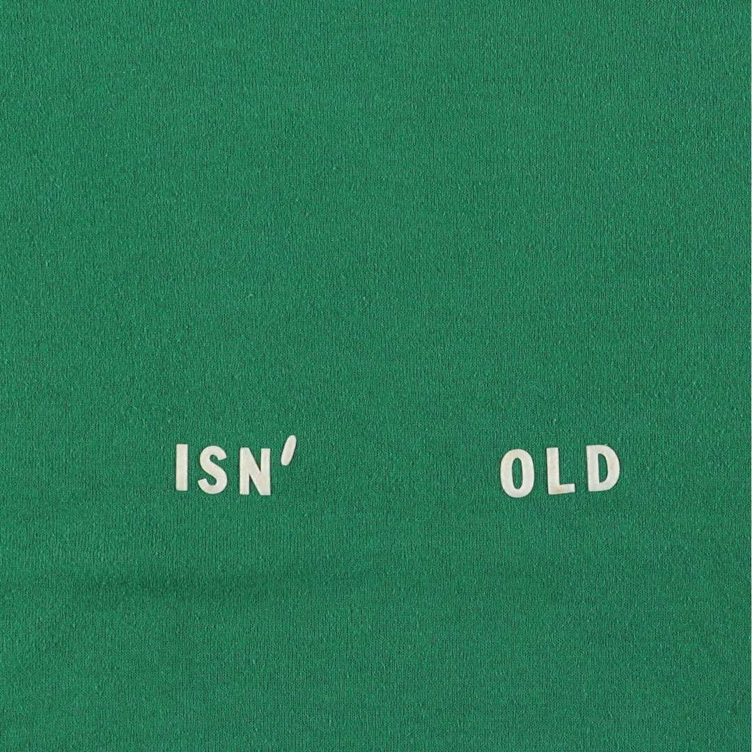 Vintage 90'S Jerzees printed sweatshirt, made in the USA, size L, men's cotton green type Vintage Second Hand