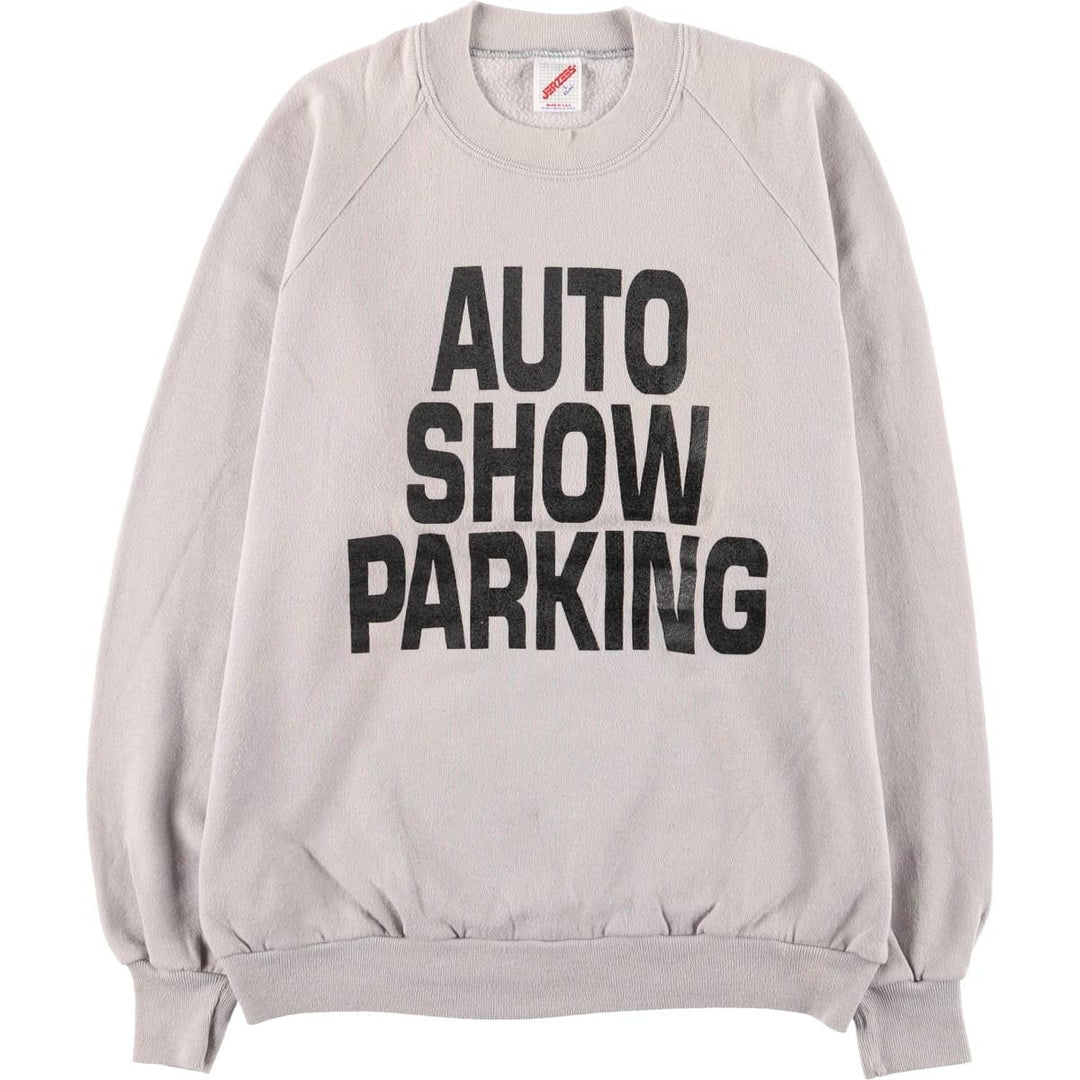90'S Jerzees printed sweatshirt, made in the USA, men's size L, vintage message cotton gray type Vintage Second Hand