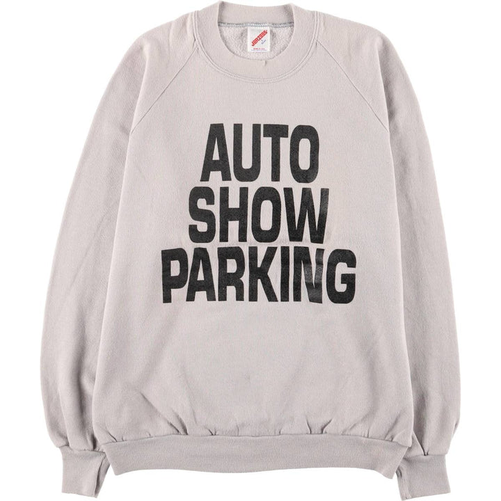 90'S Jerzees printed sweatshirt, made in the USA, men's size L, vintage message cotton gray type Vintage Second Hand