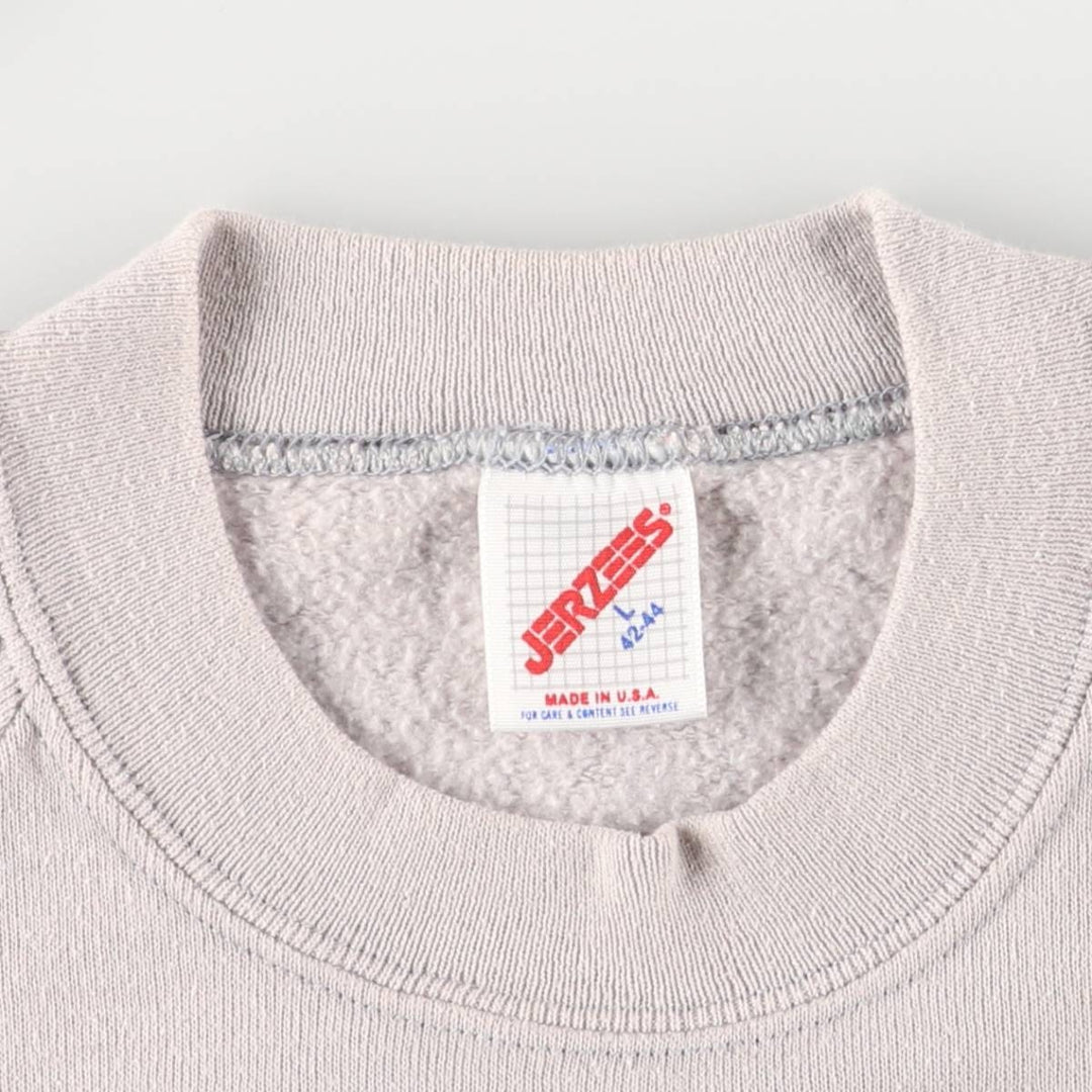 90'S Jerzees printed sweatshirt, made in the USA, men's size L, vintage message cotton gray type Vintage Second Hand
