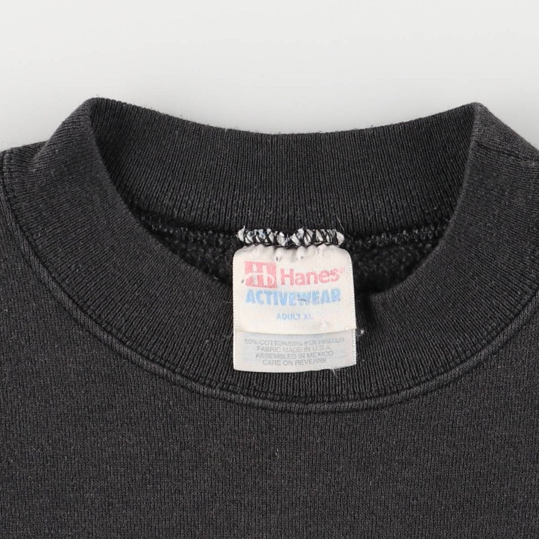 90'S Hanes ACTIVEWEAR Printed Sweatshirt Trainer Made in USA Men's XL Vintage cotton black type Vintage Second Hand