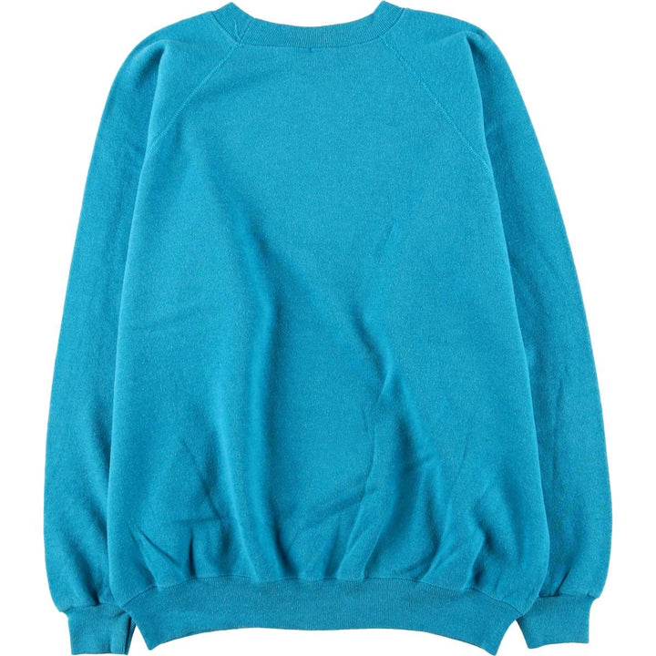 Vintage 80'S Hanes Blue Tag Printed Sweatshirt, Made in USA, Men's XL cotton Blue type light blue Vintage Second Hand