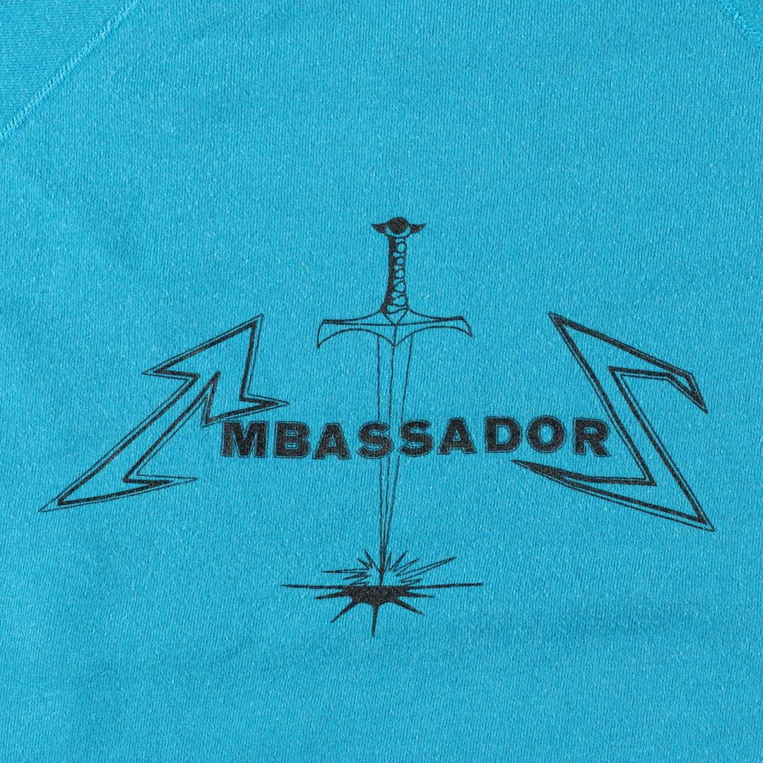 Vintage 80'S Hanes Blue Tag Printed Sweatshirt, Made in USA, Men's XL cotton Blue type light blue Vintage Second Hand