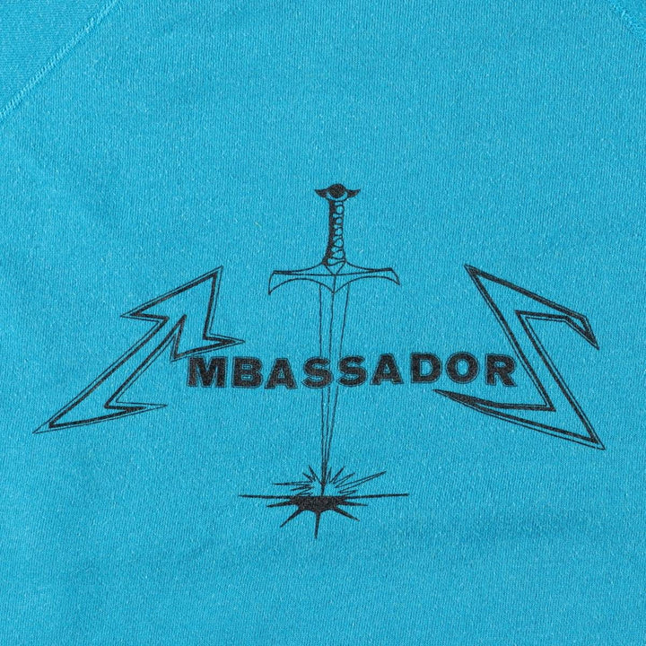 Vintage 80'S Hanes Blue Tag Printed Sweatshirt, Made in USA, Men's XL cotton Blue type light blue Vintage Second Hand