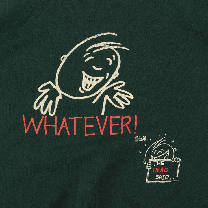 Printed sweatshirt, men's size L unclear green type Vintage Second Hand