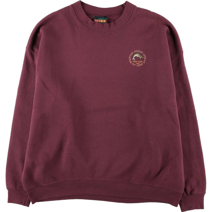 Vintage IVY CREW logo sweatshirt, made in the USA, men's size XL cotton bordeaux Vintage Second Hand