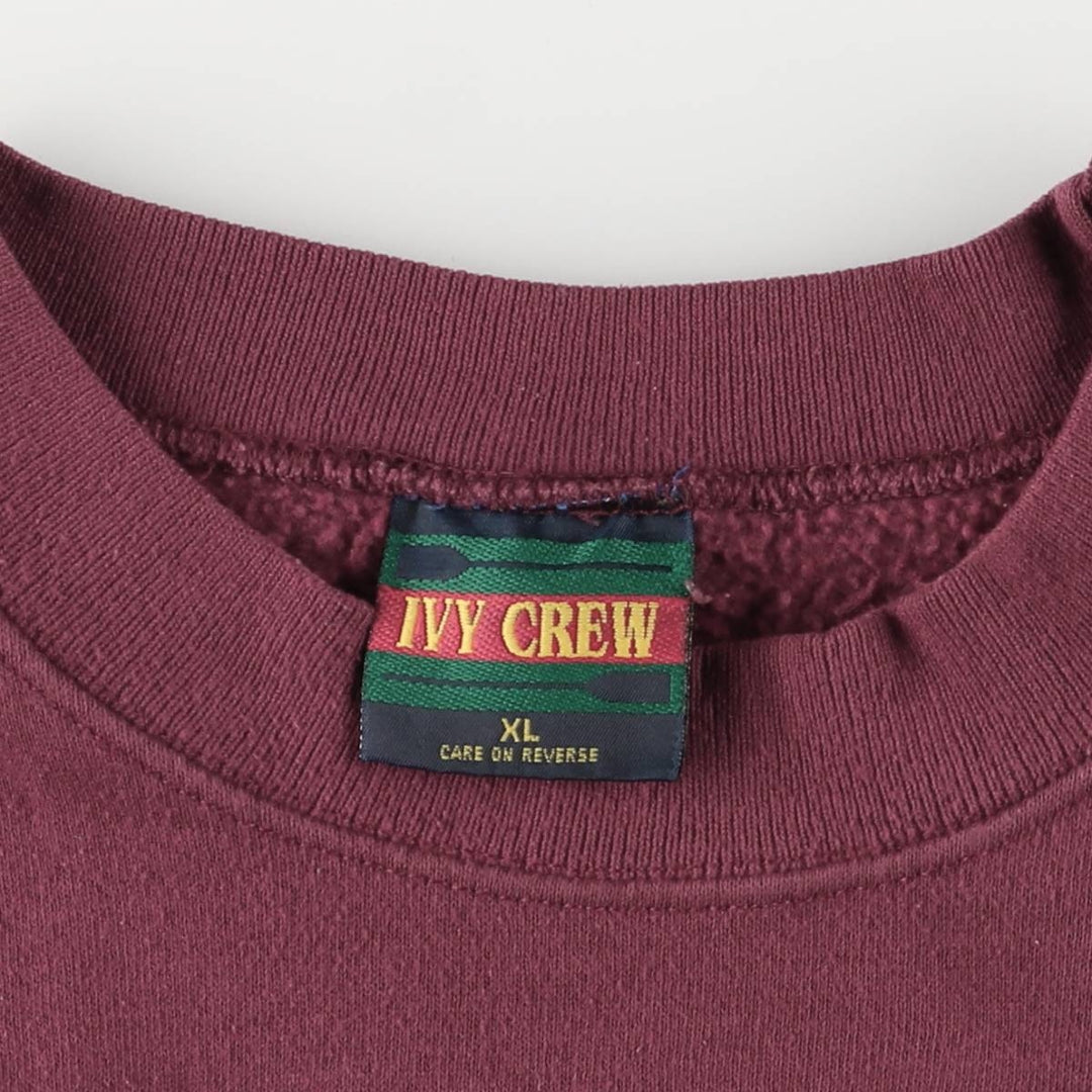Vintage IVY CREW logo sweatshirt, made in the USA, men's size XL cotton bordeaux Vintage Second Hand