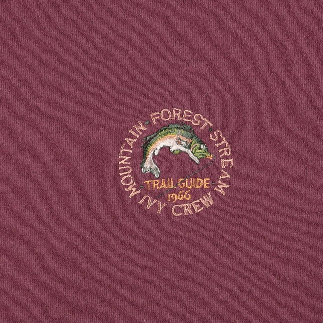 Vintage IVY CREW logo sweatshirt, made in the USA, men's size XL cotton bordeaux Vintage Second Hand