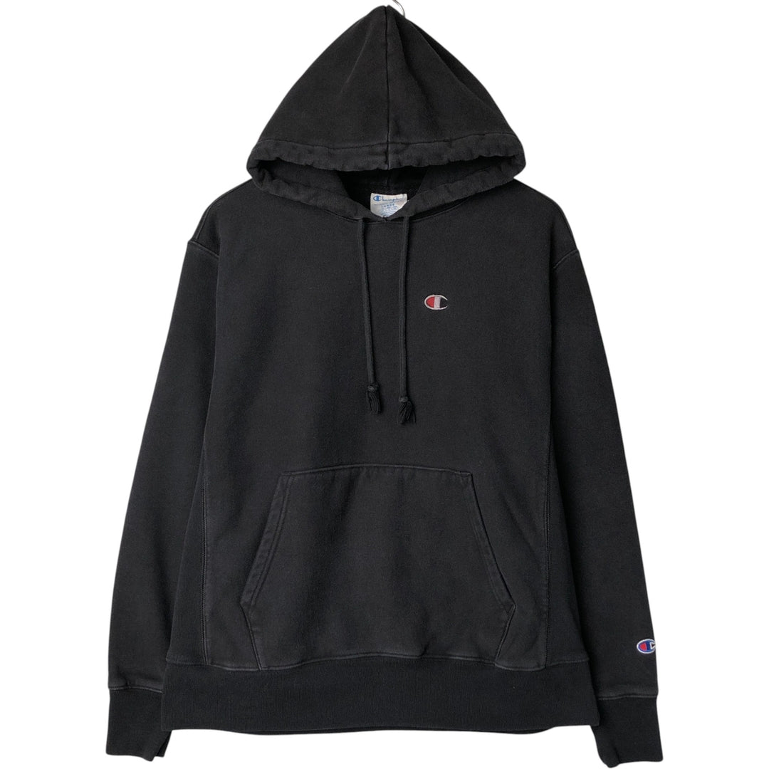 Champion REVERSE WEAVE Reverse Weave Sweat Pullover Hoodie Men's L size cotton black type Vintage Second Hand