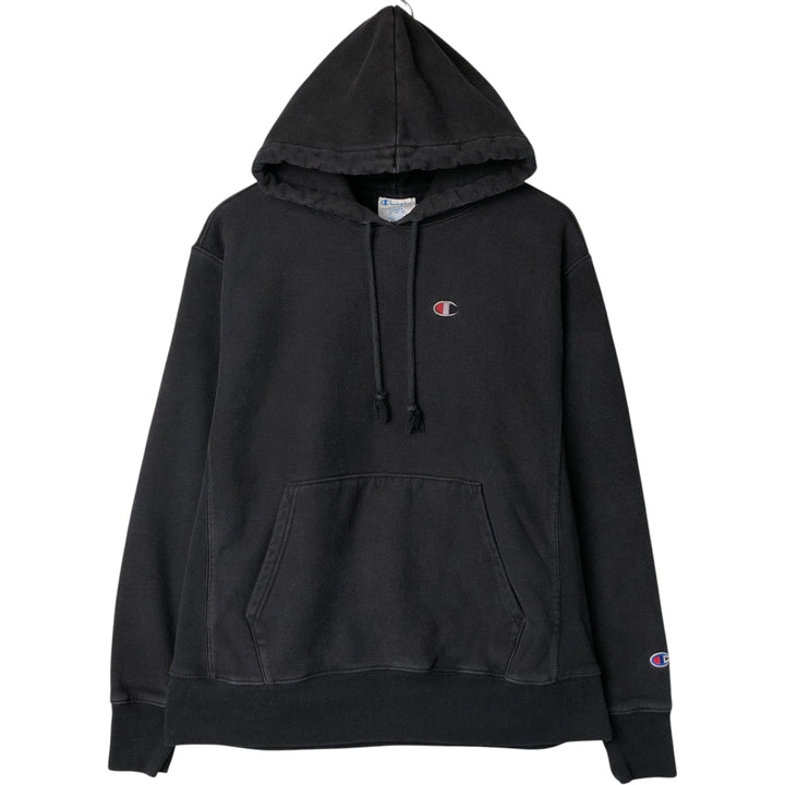 Champion REVERSE WEAVE Reverse Weave Sweat Pullover Hoodie Men's L size cotton black type Vintage Second Hand