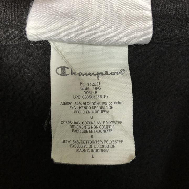 Champion REVERSE WEAVE Reverse Weave Sweat Pullover Hoodie Men's L size cotton black type Vintage Second Hand
