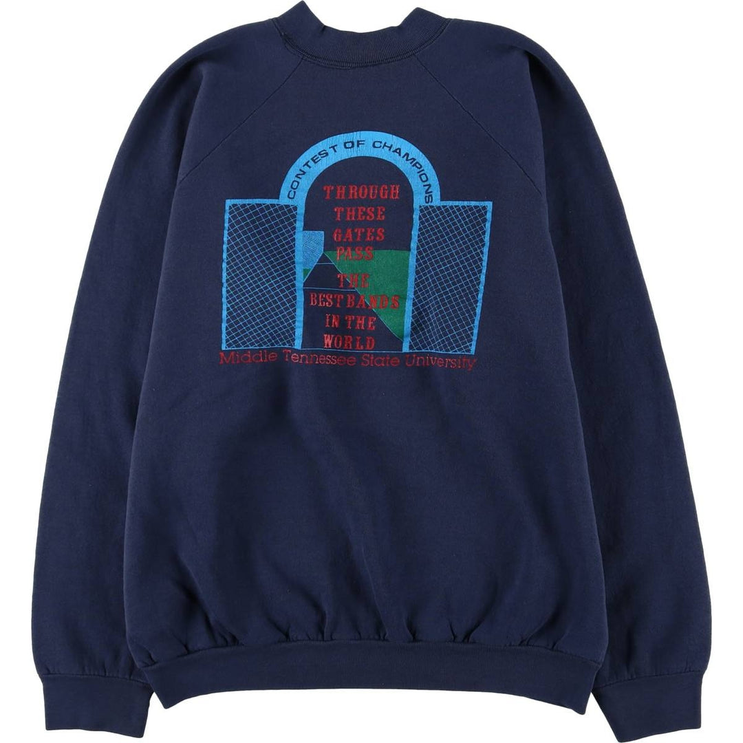 90'S Fruit of the Loom College Sweatshirt, Made in USA, Men's XL, Vintage cotton navy blue type Vintage Second Hand