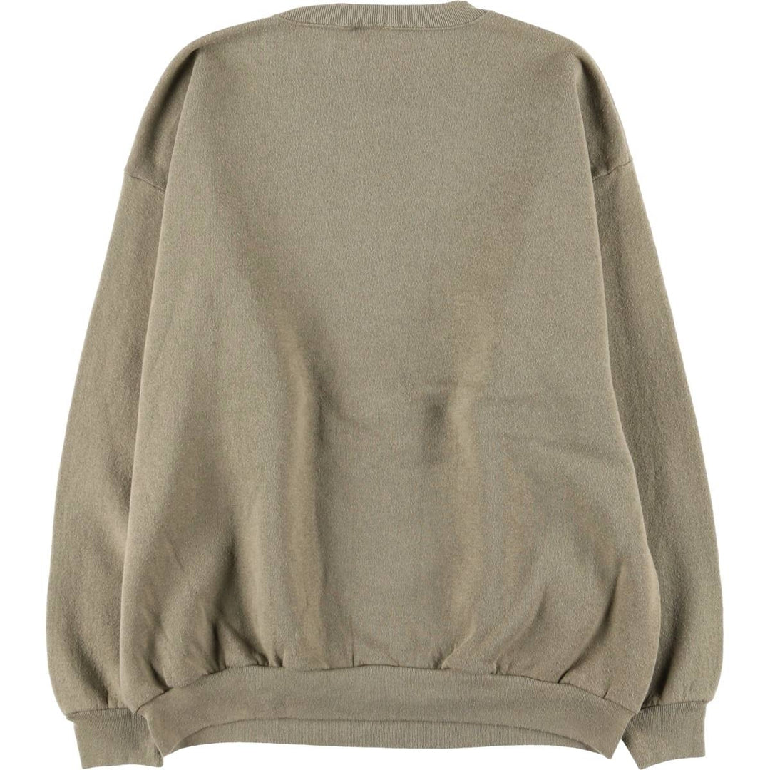 TULTEX Printed Sweatshirt, Made in USA, Men's Size L cotton Khaki type Vintage Second Hand