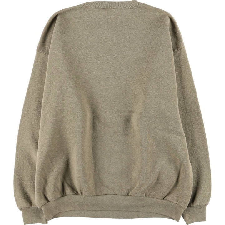 TULTEX Printed Sweatshirt, Made in USA, Men's Size L cotton Khaki type Vintage Second Hand