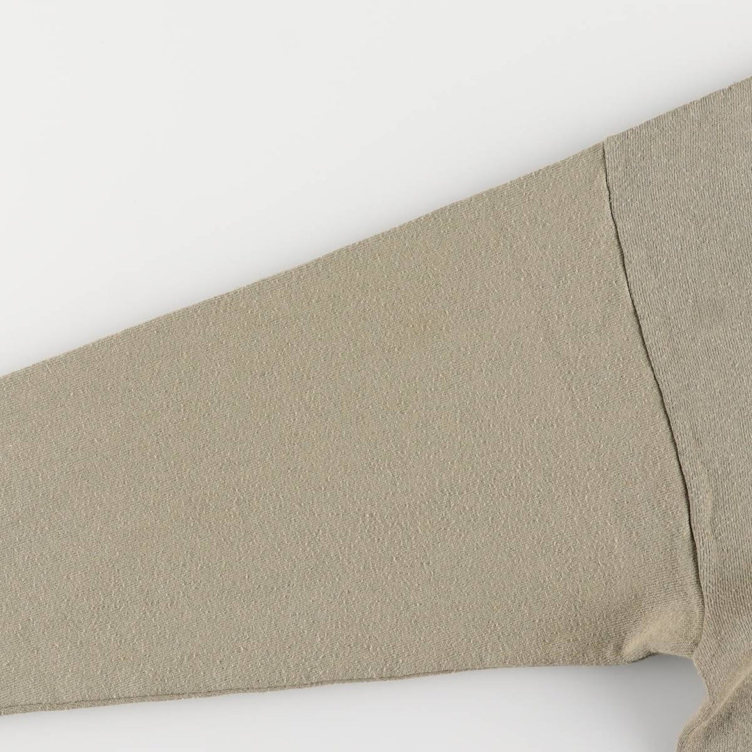 TULTEX Printed Sweatshirt, Made in USA, Men's Size L cotton Khaki type Vintage Second Hand