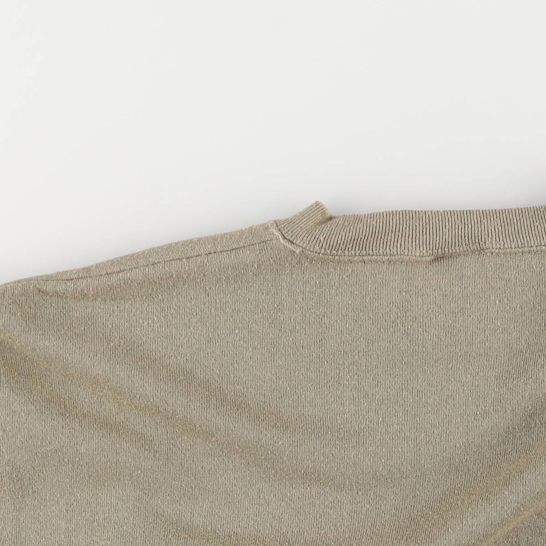 TULTEX Printed Sweatshirt, Made in USA, Men's Size L cotton Khaki type Vintage Second Hand