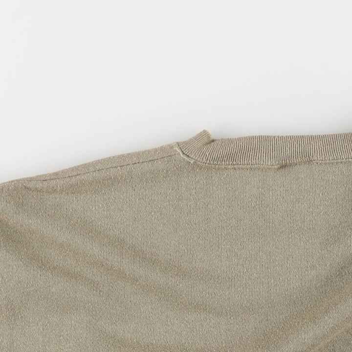 TULTEX Printed Sweatshirt, Made in USA, Men's Size L cotton Khaki type Vintage Second Hand
