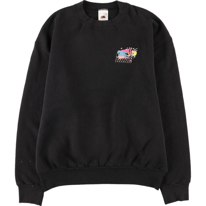 Fruit of the Loom printed sweatshirt, men's size L cotton black type Vintage Second Hand