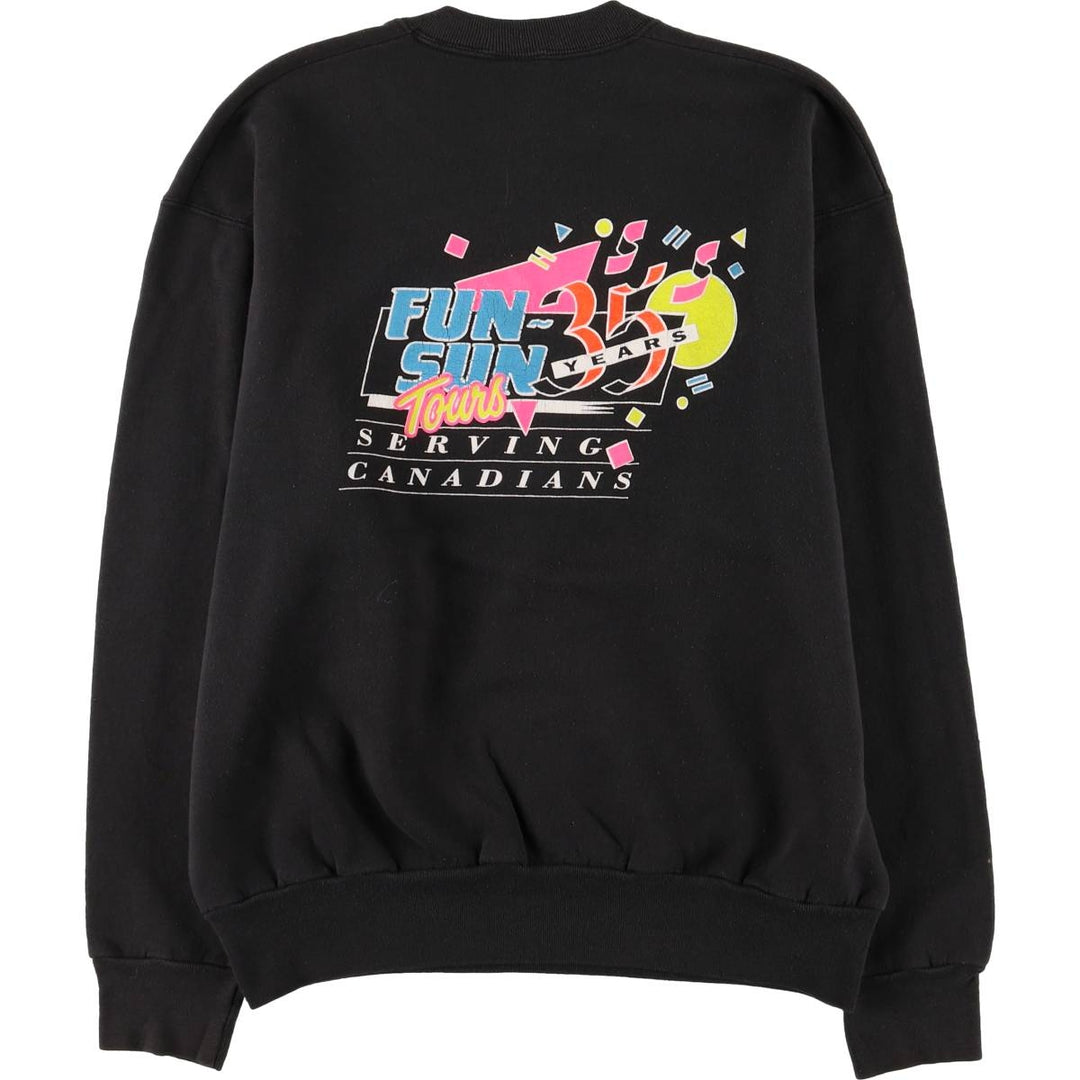 Fruit of the Loom printed sweatshirt, men's size L cotton black type Vintage Second Hand