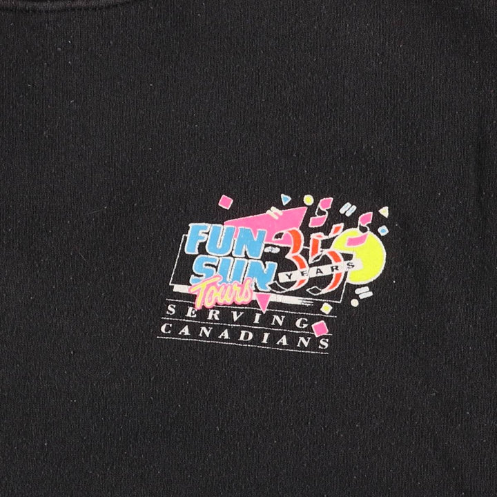 Fruit of the Loom printed sweatshirt, men's size L cotton black type Vintage Second Hand
