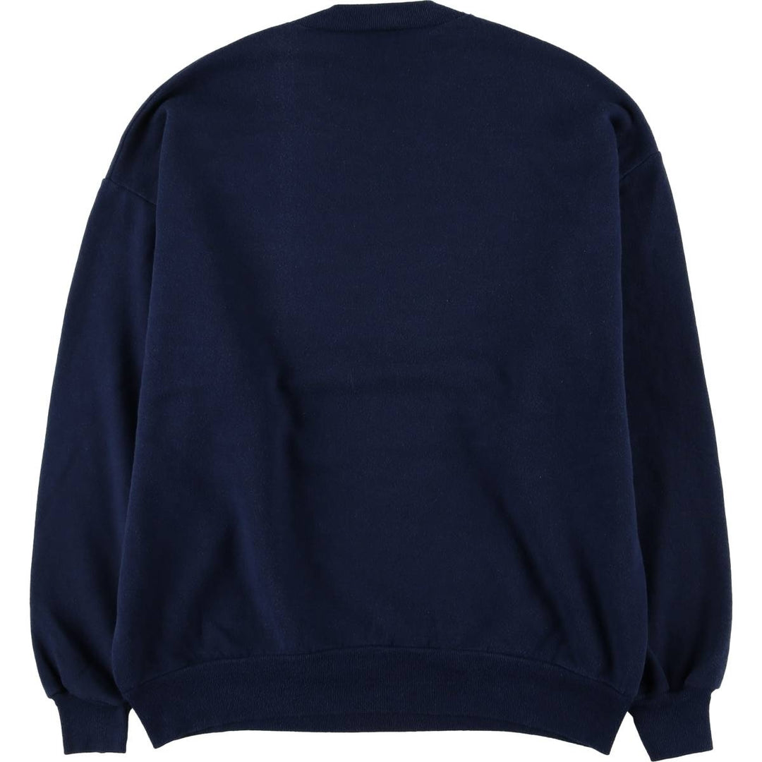 90'S Fruit of the Loom printed sweatshirt, made in the USA, men's XL size, vintage cotton navy blue type Vintage Second Hand
