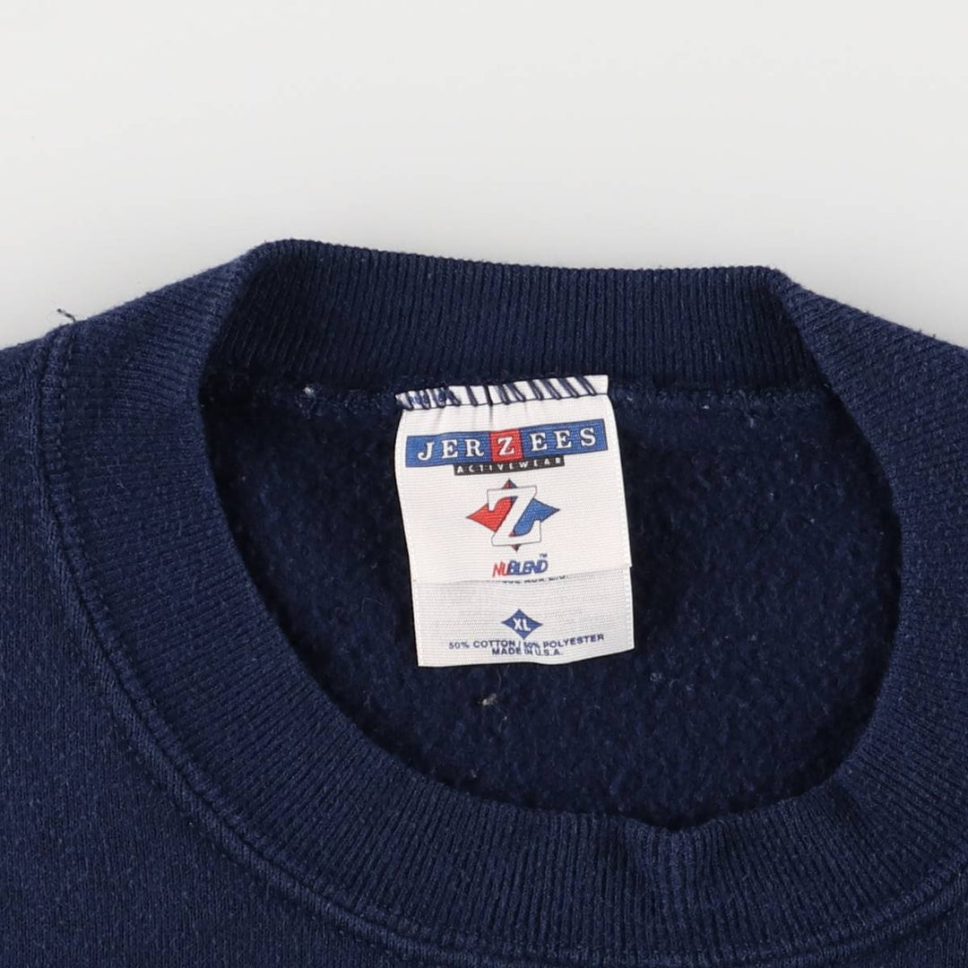 90'S Fruit of the Loom printed sweatshirt, made in the USA, men's XL size, vintage cotton navy blue type Vintage Second Hand