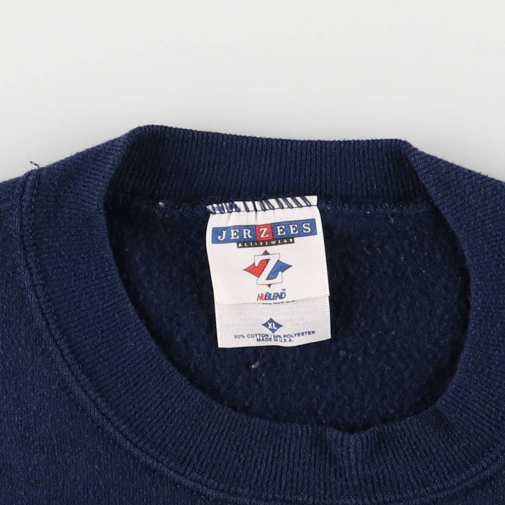 90'S Fruit of the Loom printed sweatshirt, made in the USA, men's XL size, vintage cotton navy blue type Vintage Second Hand