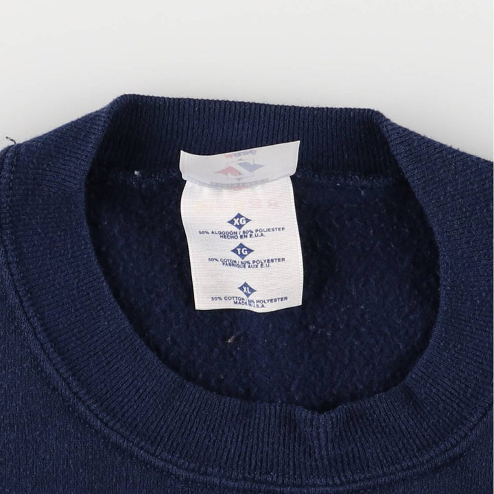 90'S Fruit of the Loom printed sweatshirt, made in the USA, men's XL size, vintage cotton navy blue type Vintage Second Hand