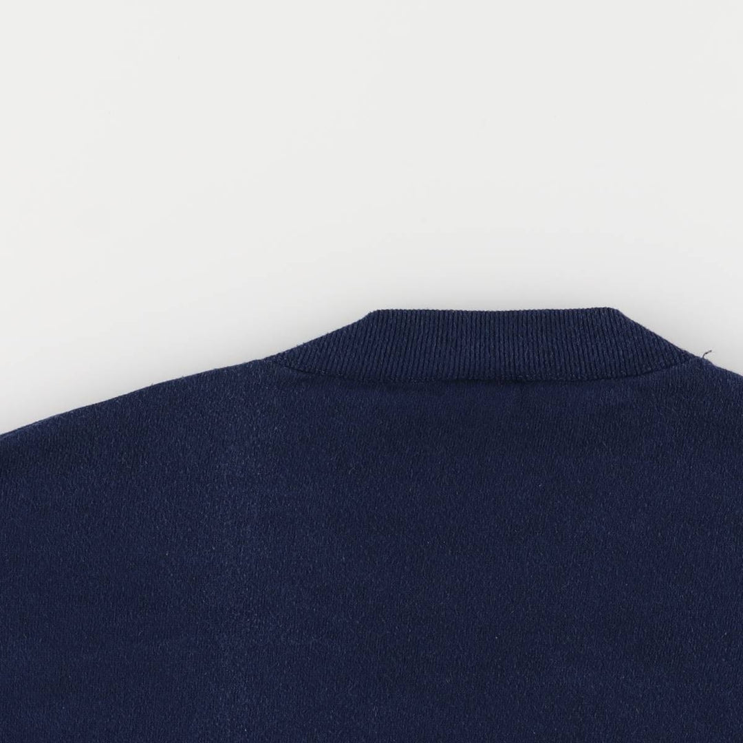 90'S Fruit of the Loom printed sweatshirt, made in the USA, men's XL size, vintage cotton navy blue type Vintage Second Hand