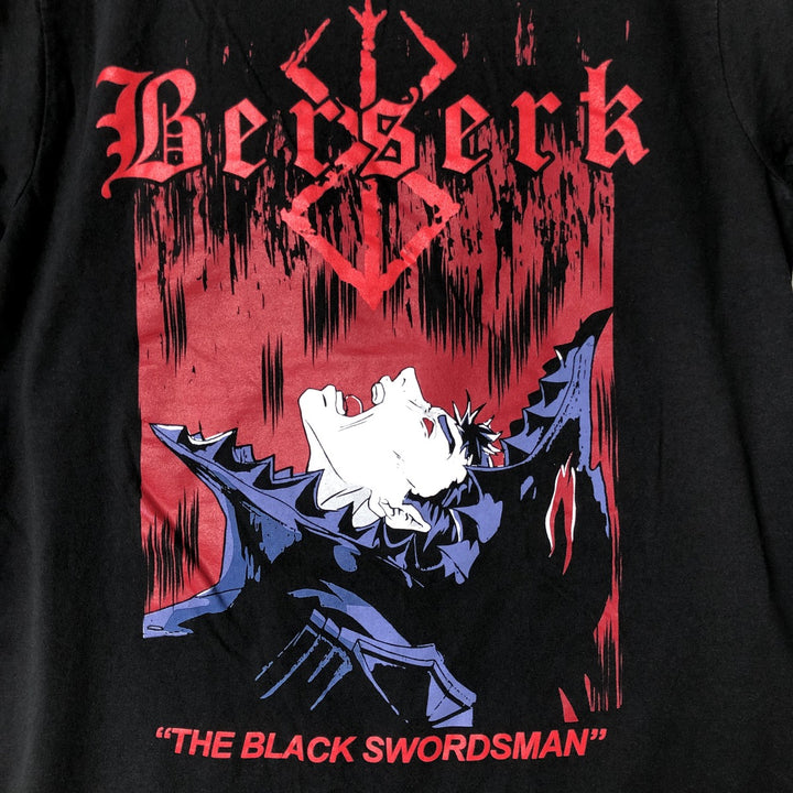 BERSERK GUTS Black Swordsman Anime Character Print T-Shirt, Men's Size Small cotton black type Vintage Second Hand