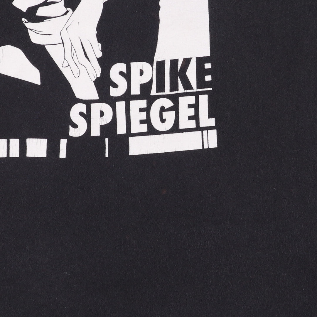 Cowboy Bebop Spike Spiegel Anime Character Print T-Shirt, Men's Size Medium cotton black type Vintage Second Hand
