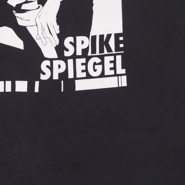 Cowboy Bebop Spike Spiegel Anime Character Print T-Shirt, Men's Size Medium cotton black type Vintage Second Hand