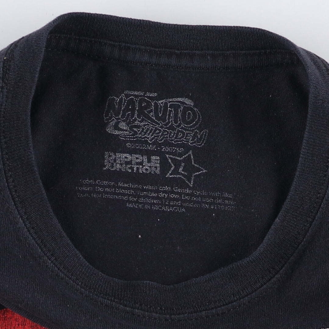 NARUTO SHIPPUDEN Naruto Shippuden Uchiha Itachi Anime Character Print T-Shirt Men's L size cotton black type Vintage Second Hand
