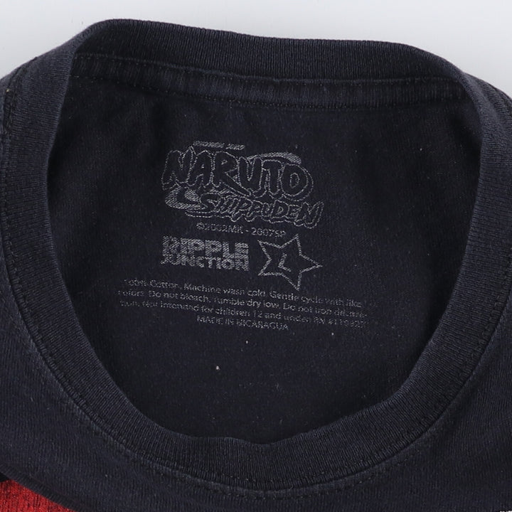 NARUTO SHIPPUDEN Naruto Shippuden Uchiha Itachi Anime Character Print T-Shirt Men's L size cotton black type Vintage Second Hand