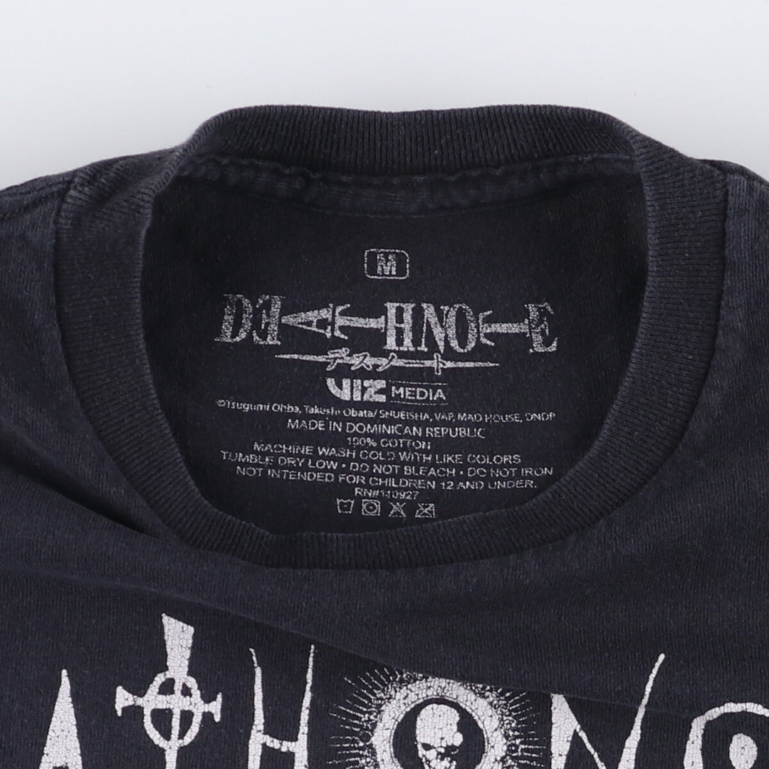 Death Note Ryuk Anime Character Print T-Shirt Men's M Size cotton black type Vintage Second Hand