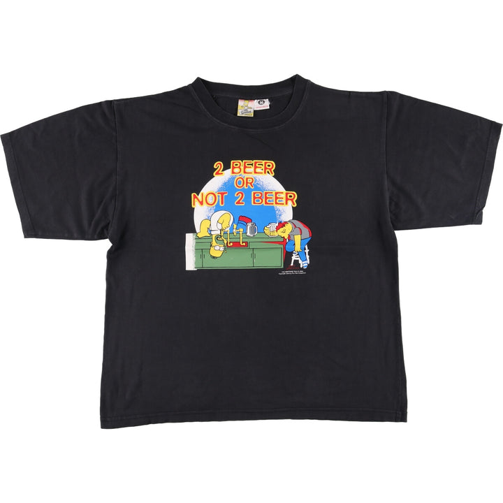 2000'S THE SIMPSONS Character Print T-Shirt Men's Size Medium cotton black type Vintage Second Hand