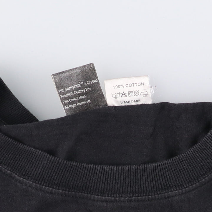 2000'S THE SIMPSONS Character Print T-Shirt Men's Size Medium cotton black type Vintage Second Hand