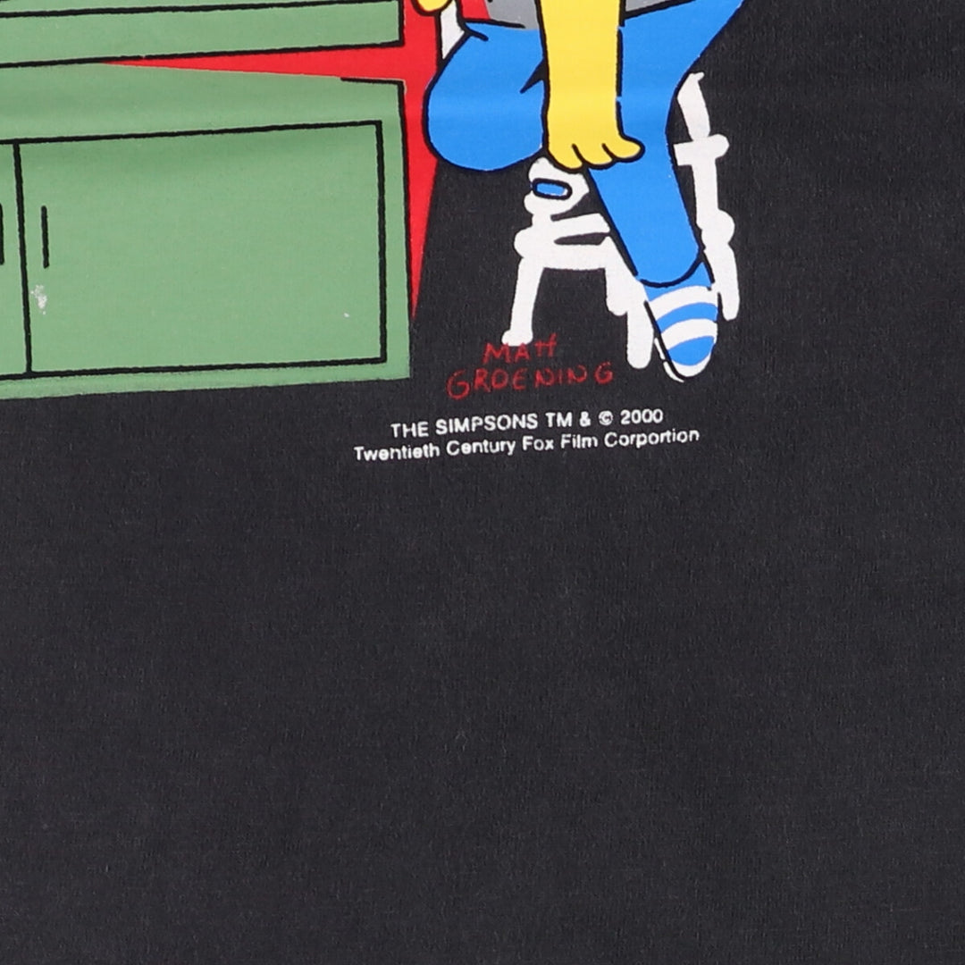 2000'S THE SIMPSONS Character Print T-Shirt Men's Size Medium cotton black type Vintage Second Hand