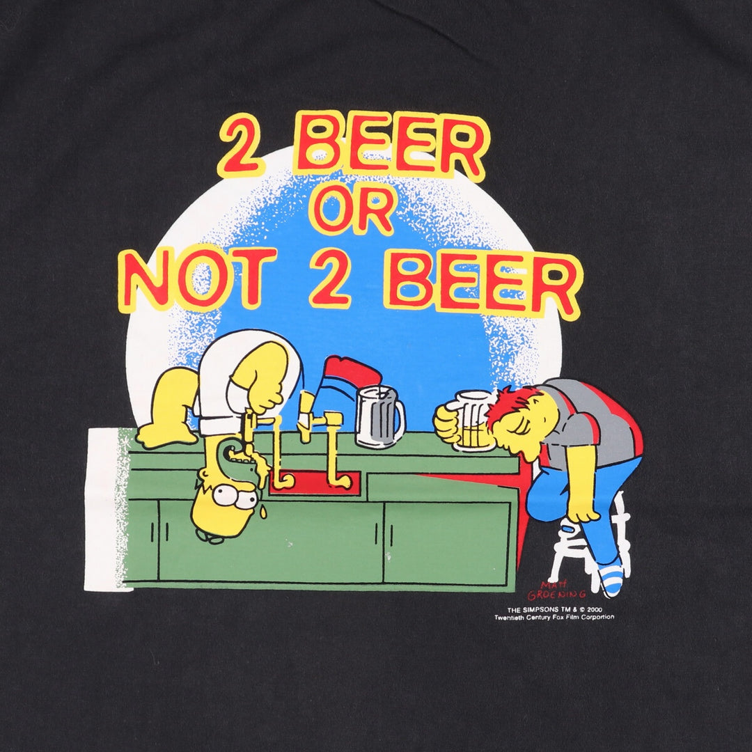 2000'S THE SIMPSONS Character Print T-Shirt Men's Size Medium cotton black type Vintage Second Hand