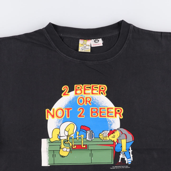 2000'S THE SIMPSONS Character Print T-Shirt Men's Size Medium cotton black type Vintage Second Hand