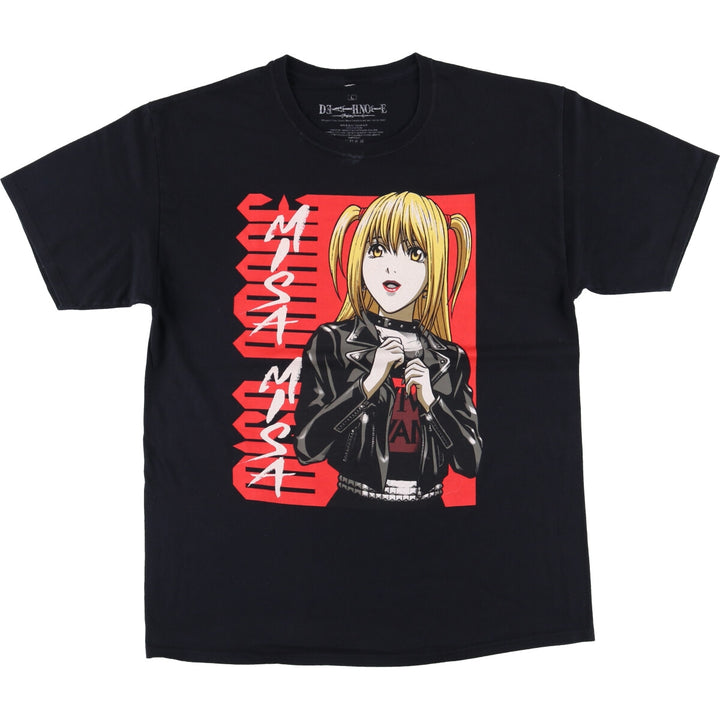 DEATH NOTE MISAMISA Death Note Misa Misa Anime Character Print T-Shirt Men's Size L cotton black type Vintage Second Hand