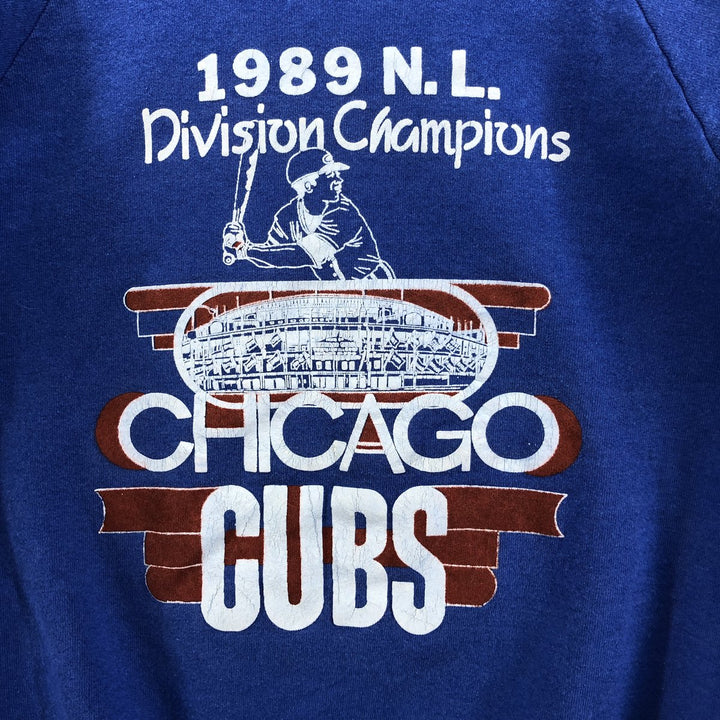 Vintage 1980'S Fruit of the Loom MLB Chicago Cubs sweatshirt, Made in USA, Men's Size L cotton blue type Vintage Second Hand