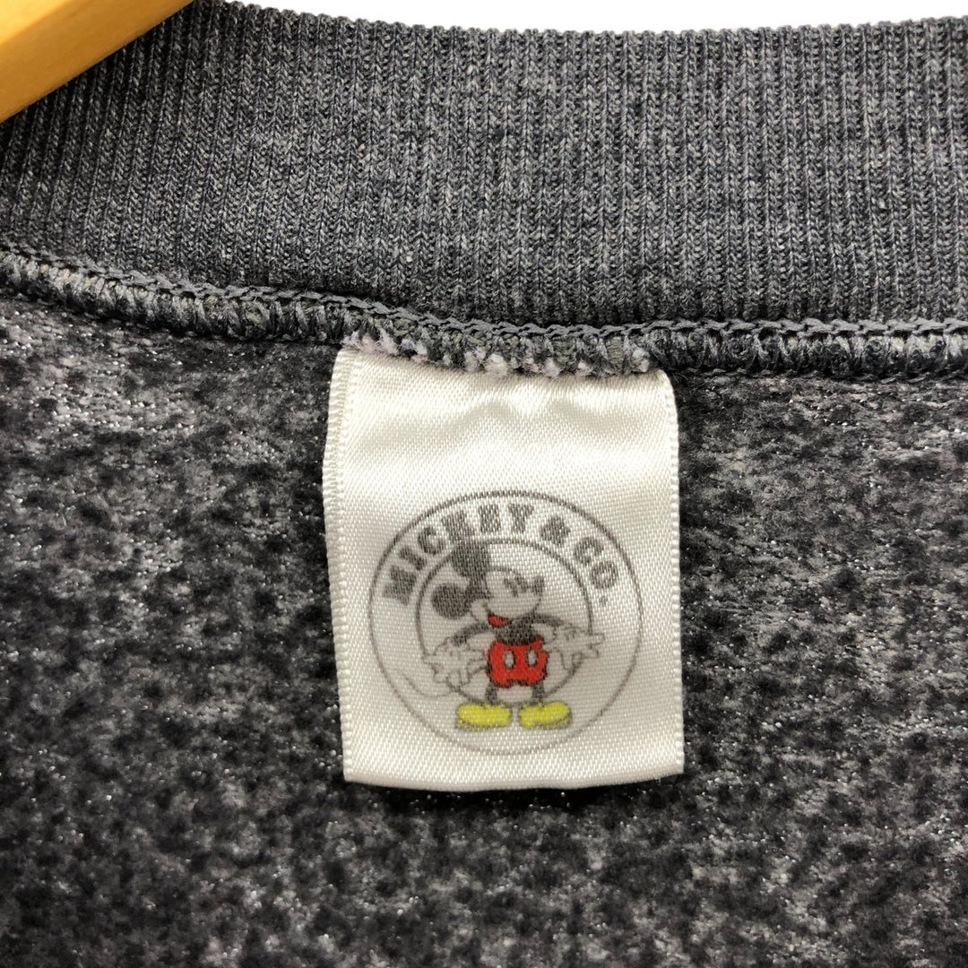 Vintage 90'S Mickey and Co. Mickey Mouse character sweatshirt, made in the USA, size L, men's cotton Charcoal Vintage Second Hand