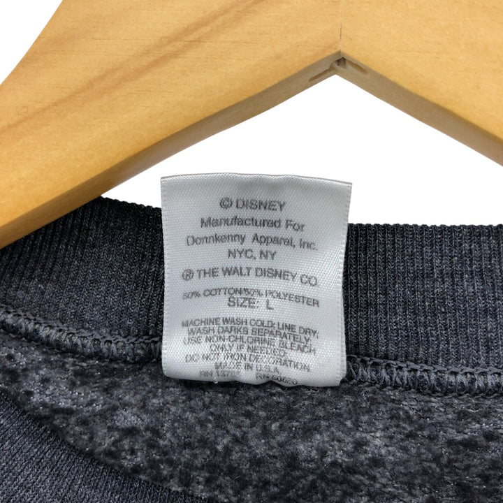 Vintage 90'S Mickey and Co. Mickey Mouse character sweatshirt, made in the USA, size L, men's cotton Charcoal Vintage Second Hand