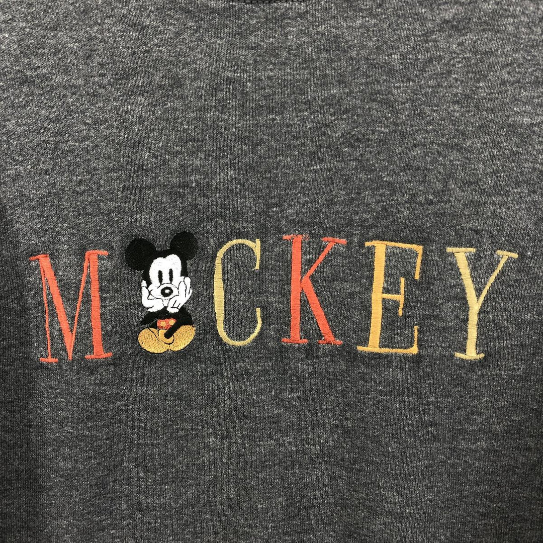 Vintage 90'S Mickey and Co. Mickey Mouse character sweatshirt, made in the USA, size L, men's cotton Charcoal Vintage Second Hand