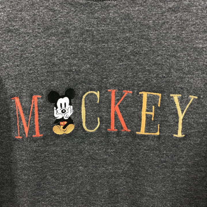 Vintage 90'S Mickey and Co. Mickey Mouse character sweatshirt, made in the USA, size L, men's cotton Charcoal Vintage Second Hand