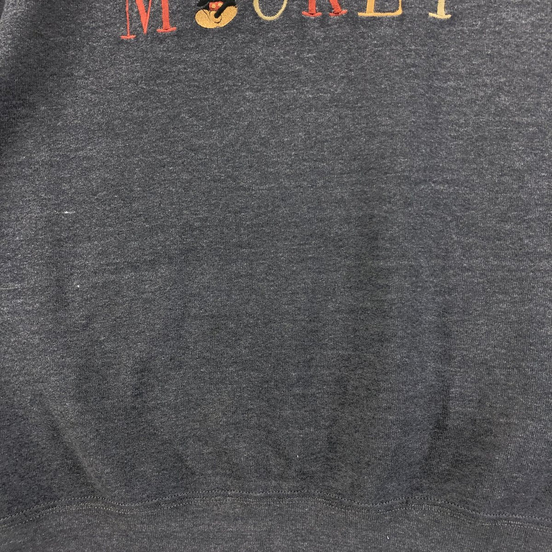 Vintage 90'S Mickey and Co. Mickey Mouse character sweatshirt, made in the USA, size L, men's cotton Charcoal Vintage Second Hand